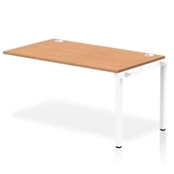 Image of Impulse Bench Single Row Ext Kit 1400 White Frame Desk Oak