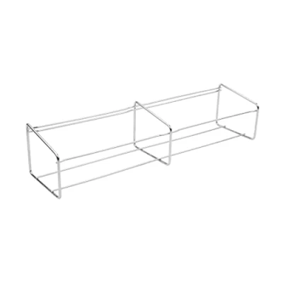 Image of Vogue Wire Gastronorm Tray Organiser Stand, Silver, Stainless Steel Rack, For Sets, Size: 150(H) x 680(W) 160(D)mm, Fits 6x 1/9GN or 4x 1/6GN Pans, Commercial &amp; Home Use, CC051