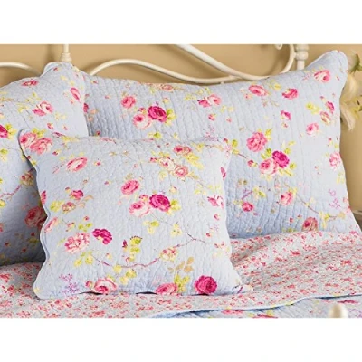 Image of Riva Paoletti Honeypotlane Blue Pillow Shams, Singles, Cotton