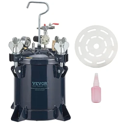 Image of VEVOR Spray Paint Pressure Pot Tank, 10L/2.5gal Air Pot, Metal Rack &amp; Leak Repair Sealant for Industry Home Decor Architecture Construction Automotive Painting, 70PSI Max