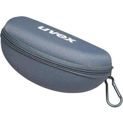 Image of Uvex Glasses Case Textile Hard Shell with Carabiner Hook Grey, gray, One Size