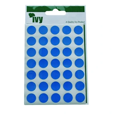 Image of Ivy 13mm Blue Self Adhesive Round Dot Spot Sticky Labels Circle Stickers (140 Stickers)