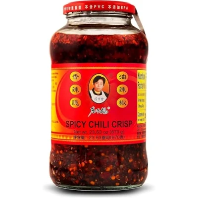 Image of Laoganma Crispy Chilli Oil Spicy Hot Sauce 23.63 oz (670g) Restaurant Size, Authentic Chinese Chili with Crunchy Bits