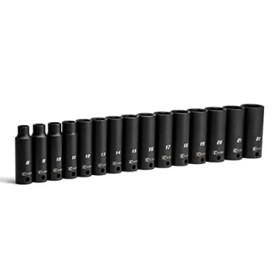 Image of Capri Tools 3/8 in. Drive Metric deep Impact Socket Set (15 Piece), / 8 22 mm (CP53000 15MD)
