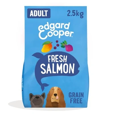 Image of Edgard &amp; Cooper Dry Dog Food Kibble Grain Free Adult small and large breed big bag 2.5kg Salmon Tasty Fresh Meat protein, Healthy Natural Ingredients