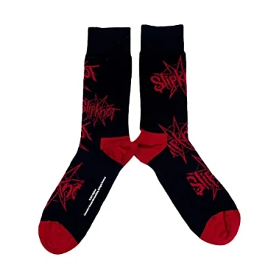 Image of Rock Off Trade Slipknot Socks Band Logo and Nonagram Official Mens Black (UK Size 7.5 11.5) One (S 1)
