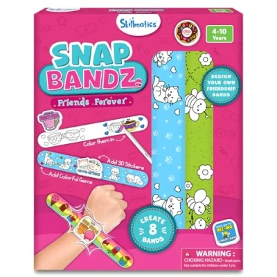 Image of Skillmatics Craft Activity Snap Bandz, Friendship Bands, DIY Jewelry Art &amp; Activity, Mess Free, Creative Kit, 8 Bands (8.6&quot;), Gifts for Girls Boys Ages 4, 5, 6, 7, 8, 9, 10