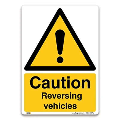 Image of Caution Reversing Vehicles Sign A5 Self adhesive Vinyl Temperature Warning Safety