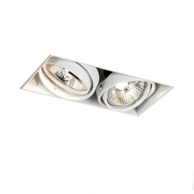 Image of Qazqa Recessed Spotlight I Downlight White GU10 AR70 Trimless 2 Way Light Oneon Modern Suitable for LED Steel Living Room Kitchen