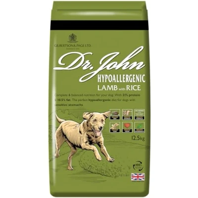 Image of Dr John Wheat Free Hypoallergenic Dry Dog Food Lamb with Rice 12.5kg Complete Nutrition for Adult and Senior Dogs Sensitive Digestion