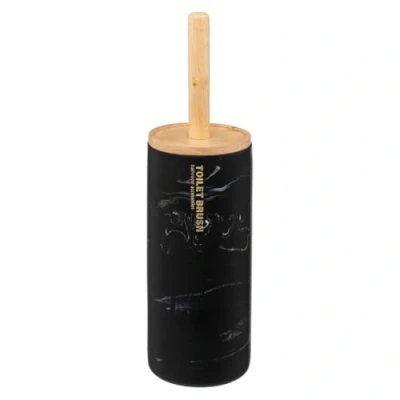 Image of 5 Five Simply Smart Marble Effect Toilet Brush, Plastic, Black, 10.5 x 38 cm, Bamboo Resin, 10,5 cm