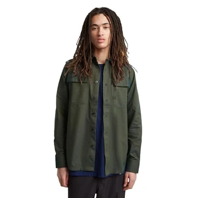 Image of G STAR RAW Men&#039;s CPO Regular Shirt, Multicolour (galaxy fisher/tobacco oxford D23583 C895 G099), XL