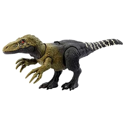 Image of Mattel Jurassic World Dinosaur Toy Orkoraptor with Roar Sound &amp; Attack Action, Wild Posable Figure, Physical Connected Digital Play, HLP21