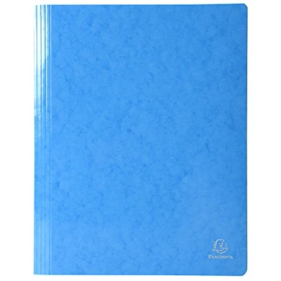 Image of Exacompta Ref 380806B Iderama Collection Flat Bar Files 240 x 320mm in Size, Suitable for A4 Documents, 355gsm Glossy Coated Pressboard Light Blue (Pack of 25)