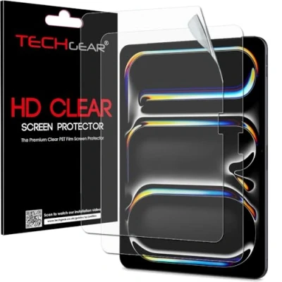 Image of TECHGEAR (2 Pack) Screen Protectors for Apple iPad Pro 13&quot; (M4) 2024 [New EASY FIT] HD CLEAR Edition Protector Guard Covers
