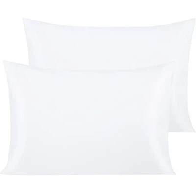 Image of NTBAY 2 Pack 500 Thread Count 100% Egyptian Cotton Pillow Cases, Super Soft Cozy and Breathable Envelope Closure Standard Pillowcases, 50x75 cm, White