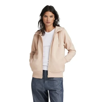 Image of G STAR RAW Women&#039;s Premium Core 2.1 Hooded Zip Thru Sweater, Beige (moonlight D22727 C235 G287), L