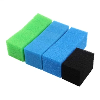 Image of INGVIEE Set of Compatible Aquarium Filter Foam Sponge for Juwel Compact/Bioflow 3.0 (6 x Blue Fine, 6 Coarse, Green Nitrate, Black Carbon)
