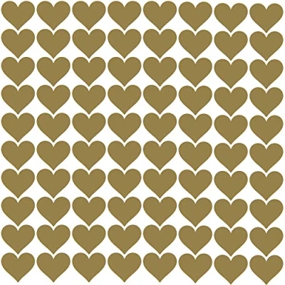 Image of PREMYO Set of 80 Heart Wall Stickers Kids Nursery Decor Easy to Apply Decals for Bedrooms Girls Boys Gold