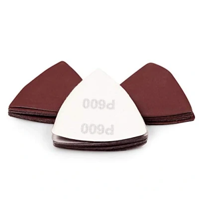 Image of SPEEDWOX 30 Pcs Hook and Loop Triangle Sandpaper 600 Grit 80mm 3 1/8 Inches for Oscillating Multi Tool Detail Sander Sanding Discs Pads