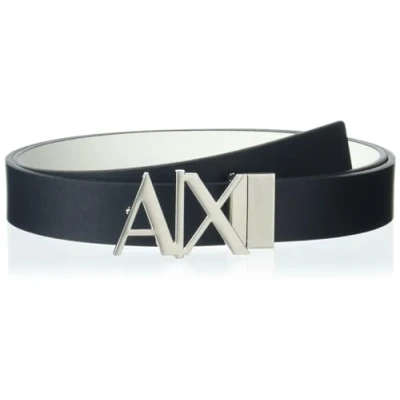 Image of Armani Exchange BELT Unisex Belt, Size: 30, Navy/white
