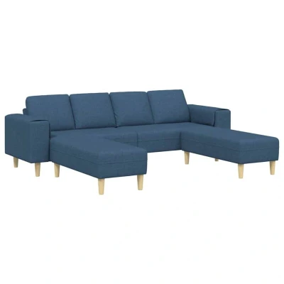 Image of vidaXL Sofa Set 3 pcs Blue Fabric
