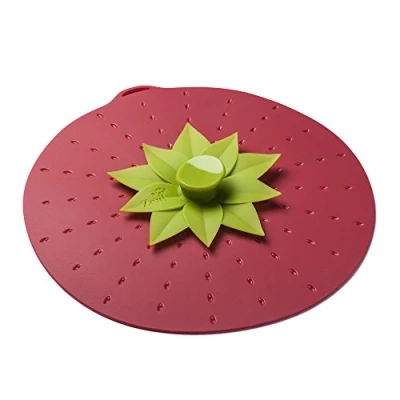 Image of Zeal Reusable Eco Friendly Strawberry Design Cooking and Storage Airtight Seal Lid, Silicone, Red, 28 x 4 cm