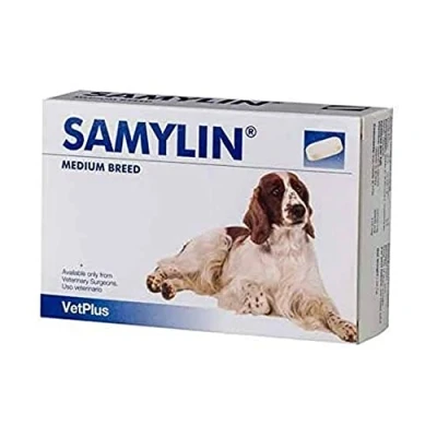 Image of Vetplus Samylin Small Container with 30 Tablets for Digestive System