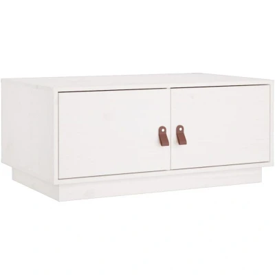 Image of vidaXL Coffee Table White 80x50x35 cm Solid Wood Pine