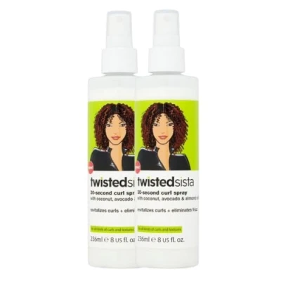 Image of Equitack Twisted Sista Curl Spray Deep Hydration Lightweight &amp; Non Greasy Revives Defines Avocado Almonds Oil Suitable for All curly Types Pack of 2