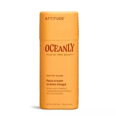 Image of ATTITUDE Oceanly Face Cream Stick, EWG Verified, Plastic free, Plant and Mineral Based Ingredients, Vegan Skin Care Products, PHYTO GLOW, Unscented, 8.5 grams