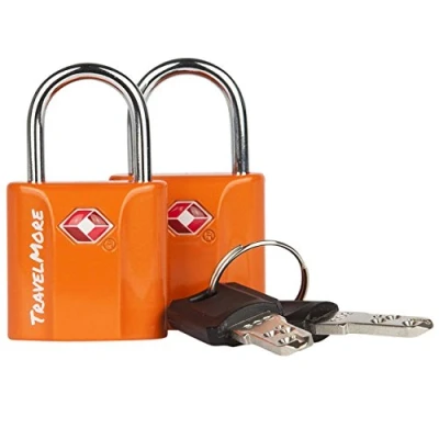 Image of 2 Pack TSA Approved Luggage Key Locks for Travel Suitcase with Keys Padlocks Orange