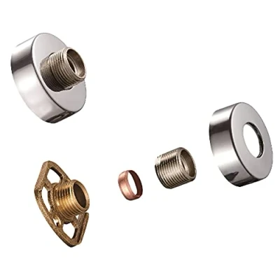 Image of KINGBATH™ Bar Valve Fixing Kits Brackets with Round SS Chrome Cover Shrouds Escutcheons 3/4 Inch Connections BSP 15mm Wall Mounted Fast Fix Kit Bracket for Thermostatic Shower Mixer Tap