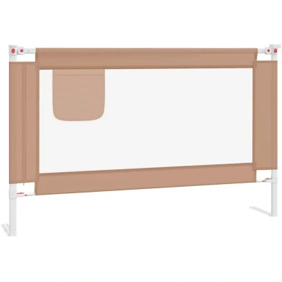 Image of vidaXL Toddler Safety Bed Rail Taupe 120x25 cm Fabric