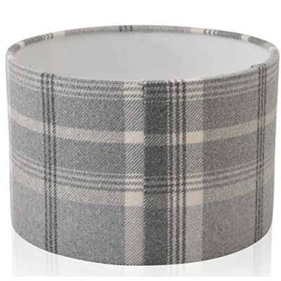 Image of 14&quot; (35cm) Balmoral Grey Tartan Lampshade/Table Lamp/Ceiling Light