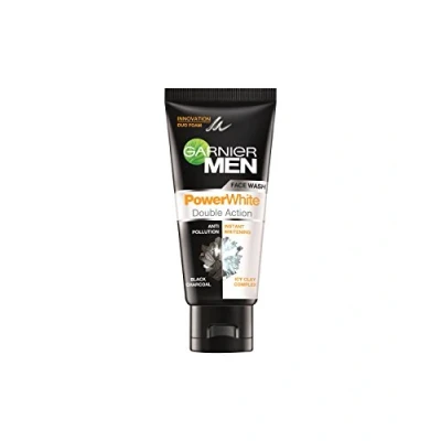 Image of Garnier Men Power White Double Action Face Wash, 50gm 100gm (50gm)