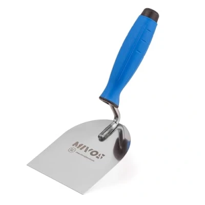 Image of Mivos Stainless Steel Masonry Trowel, 100 x 120 mm, Soft Rubber Handle, Rust Proof, Made in EU