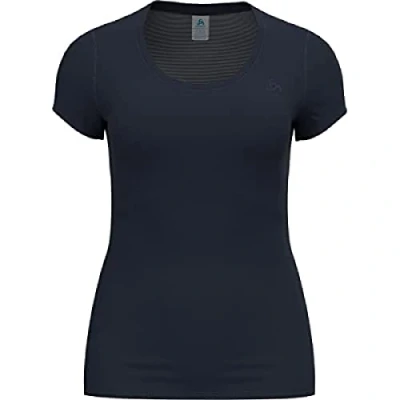 Image of Odlo Women Functional Underwear Short Sleeve Shirt ACTIVE F DRY LIGHT ECO, dark sapphire, S