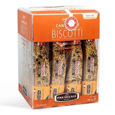 Image of Pan Ducale Biscotti/ Cantuccini Chocolate Chip Biscotti x 24 36grams Individually Wrapped