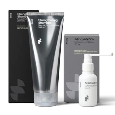 Image of Sons Minoxidil 5% &amp; Hair Growth Shampoo Cutaneous Solution DHT Blocking Head Wash for Treatment of Men&#039;s Loss Thinning Formula Boosts Thick Strong Regrowth 1 Month Supply