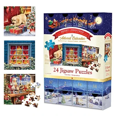 Image of Eurographics 8924 5735 Merry Christmas Calendar Santa Claus Puzzle