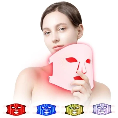 Image of USUIELIGHT LED Face Mask Light Therapy 3 Colours with Red for Care Pink