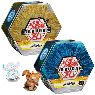 Image of Bakugan Baku Tin, Premium Collector’s Storage Tin with 2 Mystery (Style May Vary), for Kids Aged 6 and up