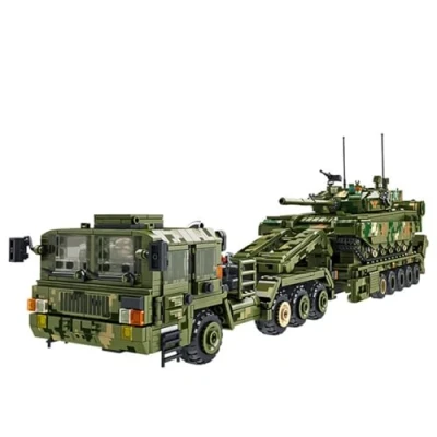 Image of NUOJIAYING Tank Transporter Building Blocks Kit, 2784PCS Military 99A Model Blocks, DIY Truck Construction Toys Compatible with Major Brands