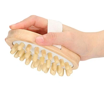 Image of Shower Brush, Massage Brush with Natural Wood, Premium Exfoliating Body Dry Brushing Cellulite and Lymphatic Drainage Massager Scrubber Hair