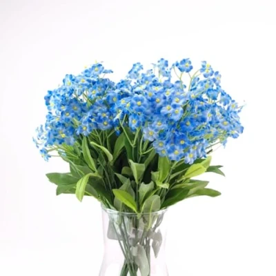 Image of 30cm Artificial Blue Forget Me Not Spray for Faux Floristry Crafts Set of 5