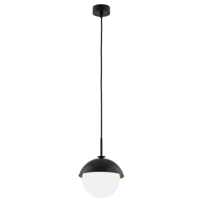 Image of Cappello Globe Pendant Ceiling Light Opal Matt, Black
