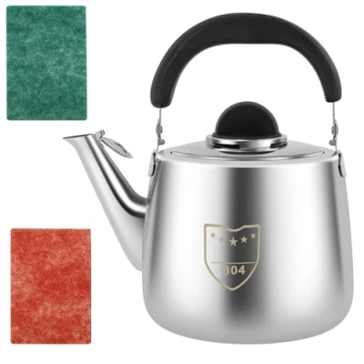 Image of 3L Whistling Kettle Stainless Steel Thickened Tea Large Volume Capacity with Curved Handle Fast Boil for Gas Hob Induction