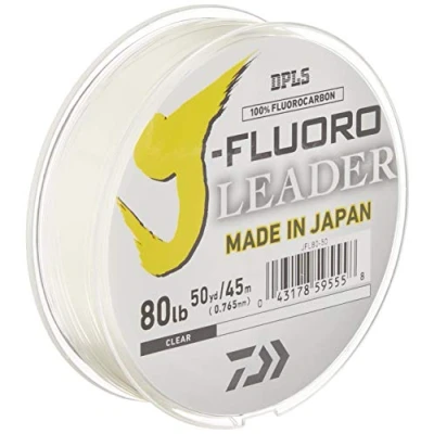 Image of Daiwa J Fluoro Fluorocarbon Leader 80 Pound 50 Yards, Clear