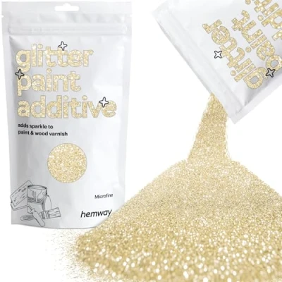 Image of Glitter Paint for Walls Champagne Gold Additive Emulsion Latex Acrylic Sparkles Microfine Interior Painting 100g / 3.5oz